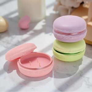Home Worx Slatkin & CO Macaron Shaped spring 3 Candle Set PB&J,Key Lime,Vanilla